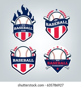 Vector Design Set Of Baseball Sport Team Logo