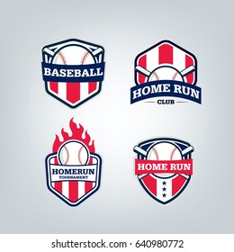 Vector design set of Baseball sport team logo