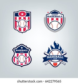 Vector design set of Baseball sport team logo