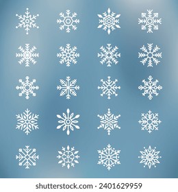 Vektordesign-Set Weihnachtsschneeflocken 