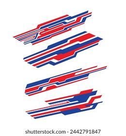 vector design set collection of car body wrap line strip stickers