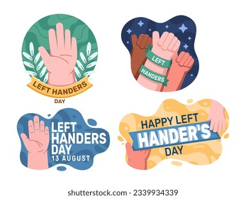 Colección del juego de diseño de vectores para la celebración del Día de la Mano Izquierda o el Día de la Mano Izquierda el 13 de agosto.
Perfecto para medios sociales, stickers, tarjetas de felicitación, afiches, etc