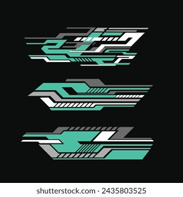 vector design set collection decal car strips lines. car body decals