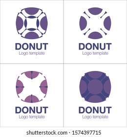 Vector design set elements for your company logo, abstract purple, blue icon. Modern logotipe, business corporate template. 