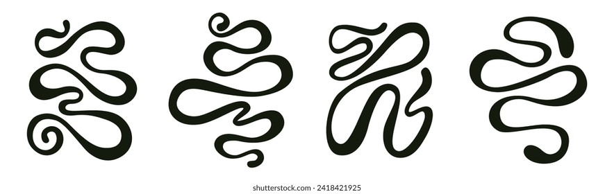 Vector design set, flames and fire, acid neo tribal shapes, y2k elements and abstract illustrations in gothic style, borders and frames for banners and prints