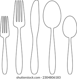 Vector design set of Fork Knife And Spoon 