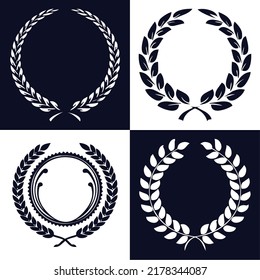 vector design set of laurel wreaths 