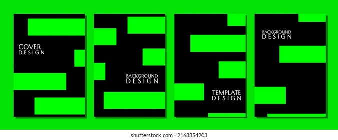 vector design. set of minimalist abstract cover templates. background with a blend of black and green. design for books, magazines, catalogs