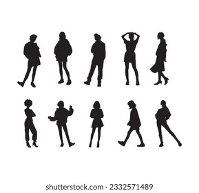 Vector design set people shilouete