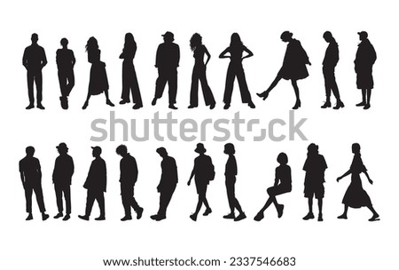 Vector design set people silhouete