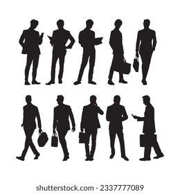 Vector design set silhouette of businessman