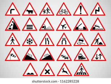 Vector Design Set Traffic Sign Symbol Stock Vector (Royalty Free ...