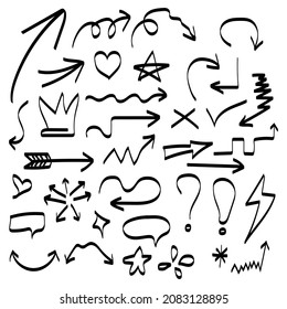 vector design set of various doodle shapes