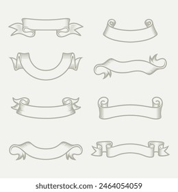 vector design set of vintage ribbons. very suitable for logos, labels, ornamental signs, decorations and others.
