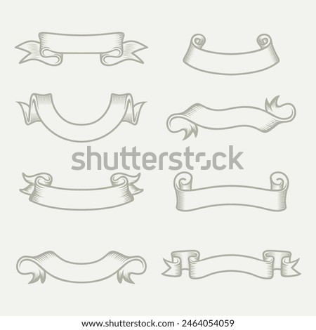 vector design set of vintage ribbons. very suitable for logos, labels, ornamental signs, decorations and others.