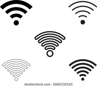 Vector design of a set of Wi-Fi icons