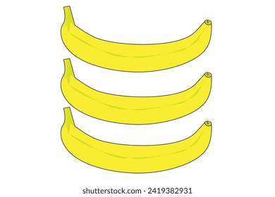 diseño vectorial de varios plátanos frescos y grandes