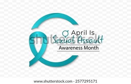Vector design for Sexual Assault Awareness Month in April. Realistic ribbon. Education and prevention of sexual violence are the goals of this annual campaign. Banner poster, flyer and background.