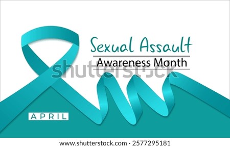 Vector design for Sexual Assault Awareness Month in April. Realistic ribbon. Education and prevention of sexual violence are the goals of this annual campaign. Banner poster, flyer and background.