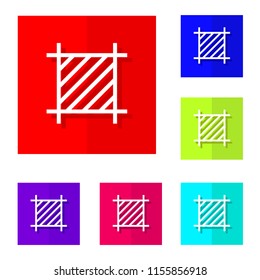 vector design of shading area flat icon button with color choice