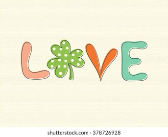Vector design with shamrock for St. Patrick Day.