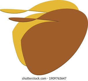 Diseño de vectores en la ilustración de vectores de forma Imágenes de color amarillo y marrón