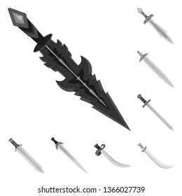 Vector design of sharp and blade  symbol. Collection of sharp and dagger  vector icon for stock.