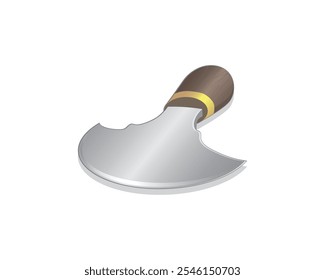 vector design of a sharp object similar to an ax made of steel called an osborne round knife which is usually used to cut objects