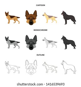 Vector design of sheepdog and sheltie icon. Collection of sheepdog and shepherd vector icon for stock.