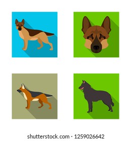 Vector design of  and sheepdog sign. Set of  and german stock vector illustration.