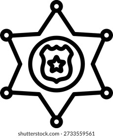 Symbolstil für Sheriff-Abzeichen im Vektordesign