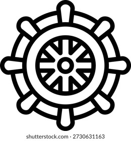 Estilo do ícone da roda de navio do projeto do vetor