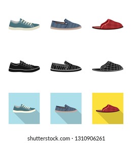 Vector design of shoe and footwear icon. Set of shoe and foot stock symbol for web.