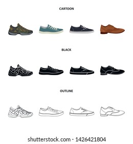 Vector design of shoe and footwear icon. Collection of shoe and foot stock symbol for web.