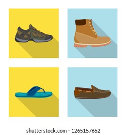 Vector design of shoe and footwear logo. Set of shoe and foot vector icon for stock.