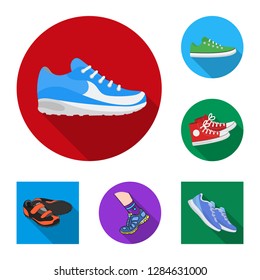 Vector design of shoe and sport sign. Collection of shoe and fitness vector icon for stock.