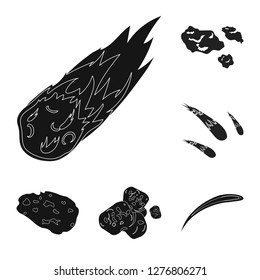 Vector design of shooting and fire icon. Collection of shooting and asteroid stock symbol for web.