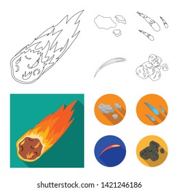 Vector design of shooting and fire logo. Collection of shooting and asteroid vector icon for stock.