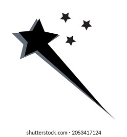 Vektordesign der Aufnahme Sterne Logo-Illustration, Komet mit Sternen, für den Einsatz im Web oder für Tätowierungen. 