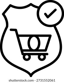 Loja de design vetorial com estilo de ícone de confiança