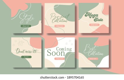 vector design shop social media template