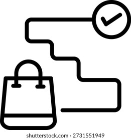 Estilo de icono de viaje de compras de diseño de Vector