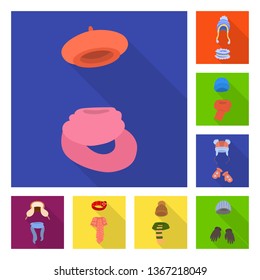 Vector design of shopping and warm icon. Collection of shopping and texture stock symbol for web.
