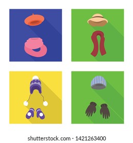 Vector design of shopping and warm icon. Collection of shopping and texture vector icon for stock.