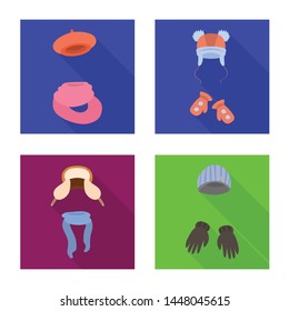 Vector design of shopping and warm icon. Set of shopping and texture stock vector illustration.
