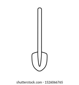 Vector design of shovel and handle icon. Graphic of shovel and tool vector icon for stock.