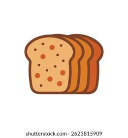 A vector design showcasing rye bread as part of healthy meal preparations.