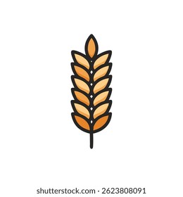 Um design vetorial mostrando picos de trigo como ingredientes-chave na cozedura.