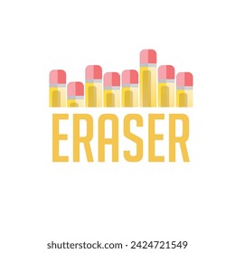 Vector design showing the eraser on a pencil