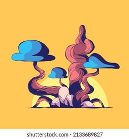 vector design showing trees in attractive colors